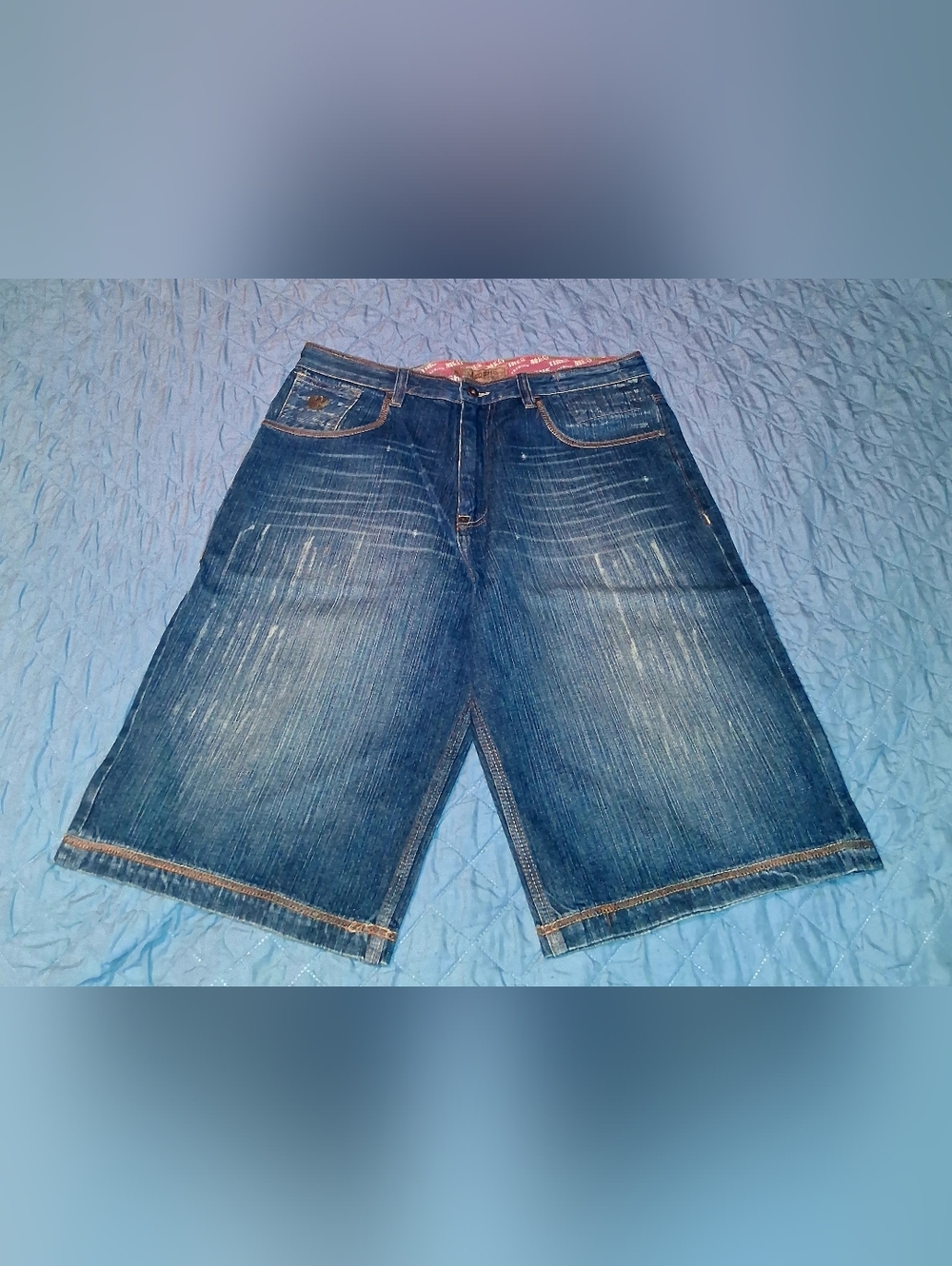 Vintage Y2K Meoshe Baggy Jean Shorts 34 Wide Leg Skater Jorts